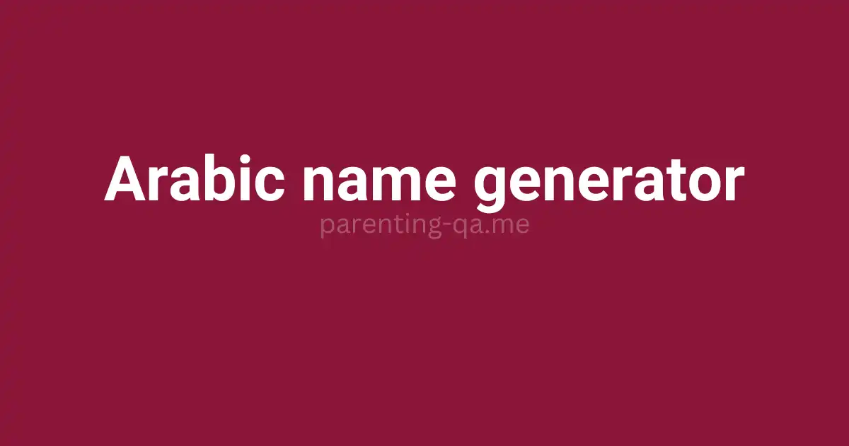 Arabic name generator